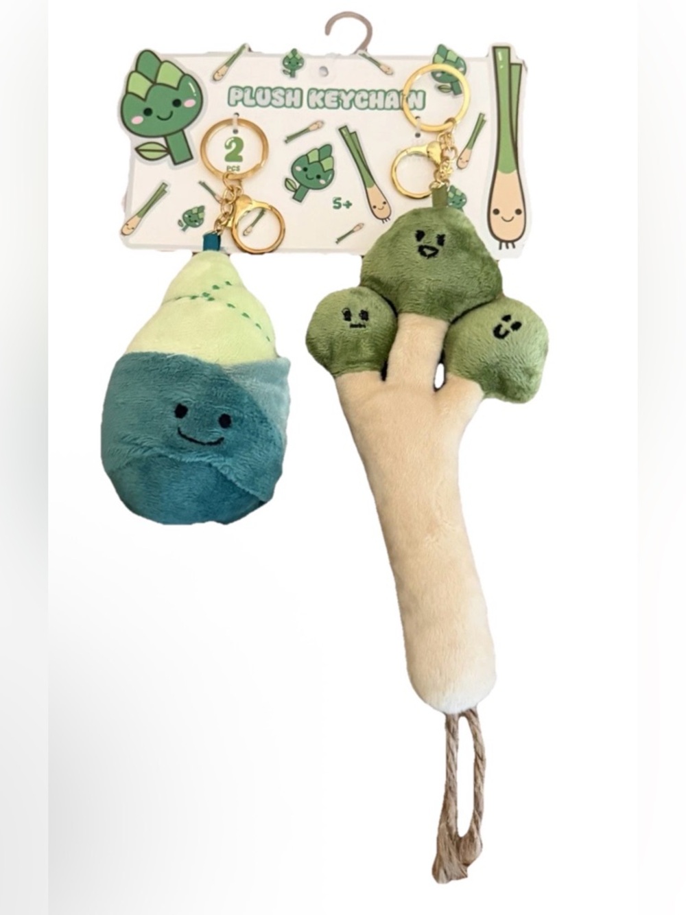 Plush Veggie Keychain Set - Cabbage & Broccoli - Kids Toys